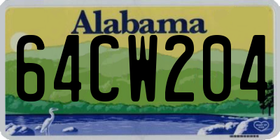 AL license plate 64CW204