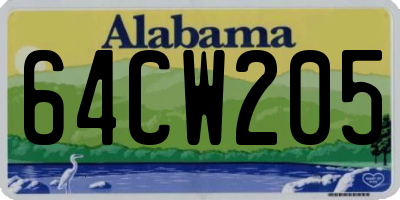 AL license plate 64CW205