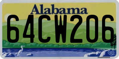 AL license plate 64CW206