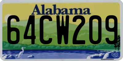 AL license plate 64CW209