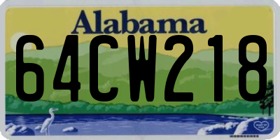 AL license plate 64CW218
