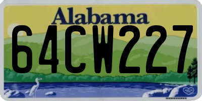 AL license plate 64CW227