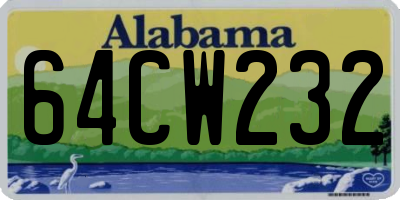 AL license plate 64CW232