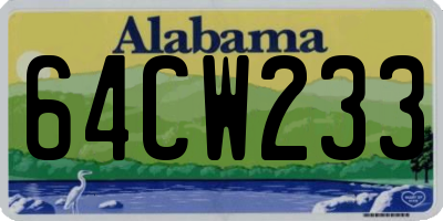 AL license plate 64CW233