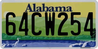 AL license plate 64CW254