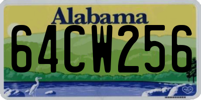 AL license plate 64CW256