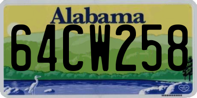 AL license plate 64CW258
