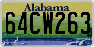 AL license plate 64CW263