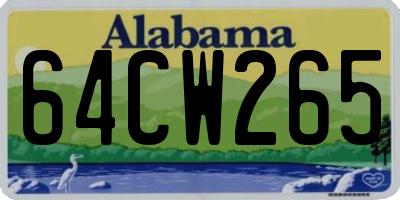 AL license plate 64CW265