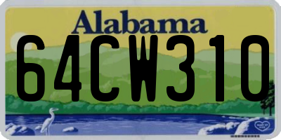 AL license plate 64CW310