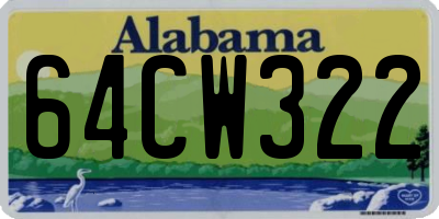 AL license plate 64CW322