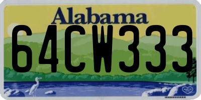 AL license plate 64CW333