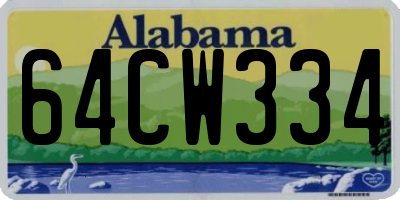 AL license plate 64CW334
