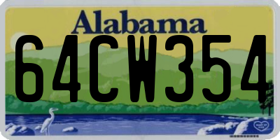 AL license plate 64CW354