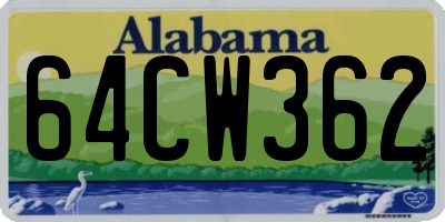 AL license plate 64CW362