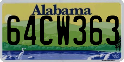 AL license plate 64CW363