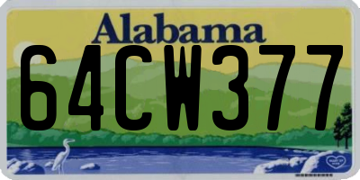AL license plate 64CW377