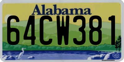 AL license plate 64CW381
