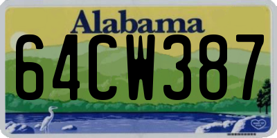 AL license plate 64CW387