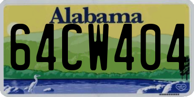 AL license plate 64CW404