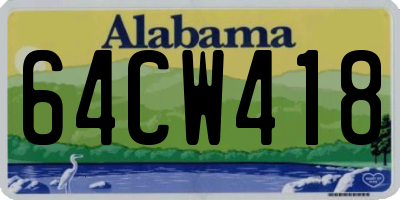 AL license plate 64CW418