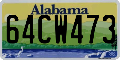 AL license plate 64CW473