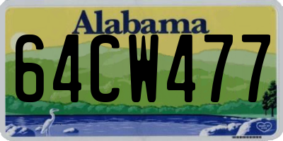 AL license plate 64CW477