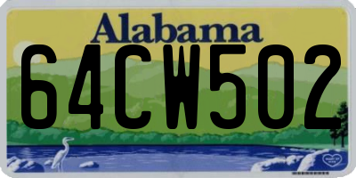 AL license plate 64CW502