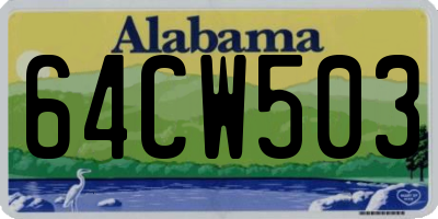 AL license plate 64CW503