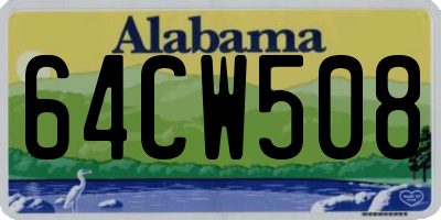 AL license plate 64CW508