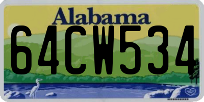 AL license plate 64CW534
