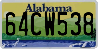 AL license plate 64CW538