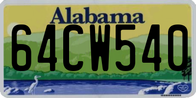 AL license plate 64CW540