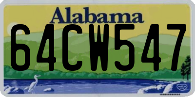 AL license plate 64CW547