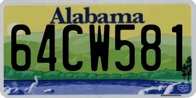 AL license plate 64CW581