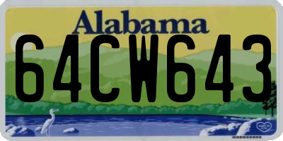 AL license plate 64CW643