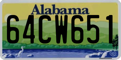 AL license plate 64CW651