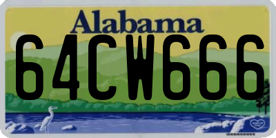 AL license plate 64CW666