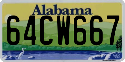 AL license plate 64CW667