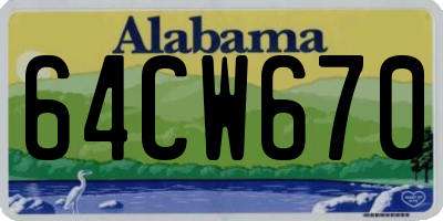 AL license plate 64CW670