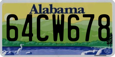 AL license plate 64CW678