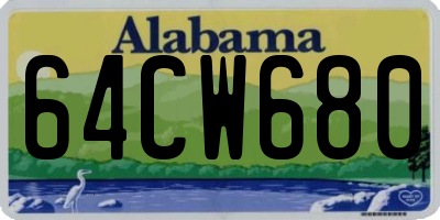 AL license plate 64CW680