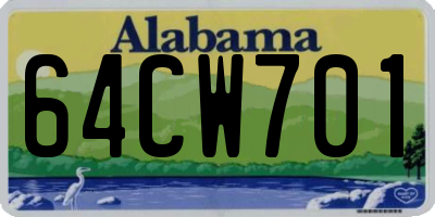 AL license plate 64CW701