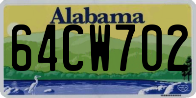 AL license plate 64CW702