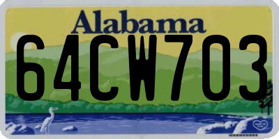 AL license plate 64CW703