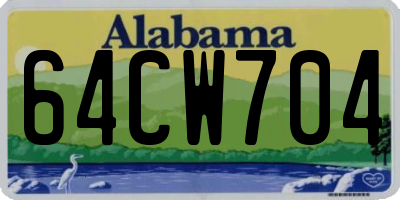 AL license plate 64CW704