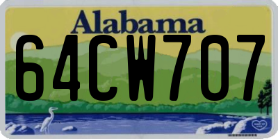AL license plate 64CW707