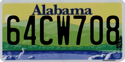 AL license plate 64CW708