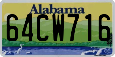 AL license plate 64CW716