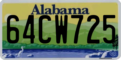 AL license plate 64CW725